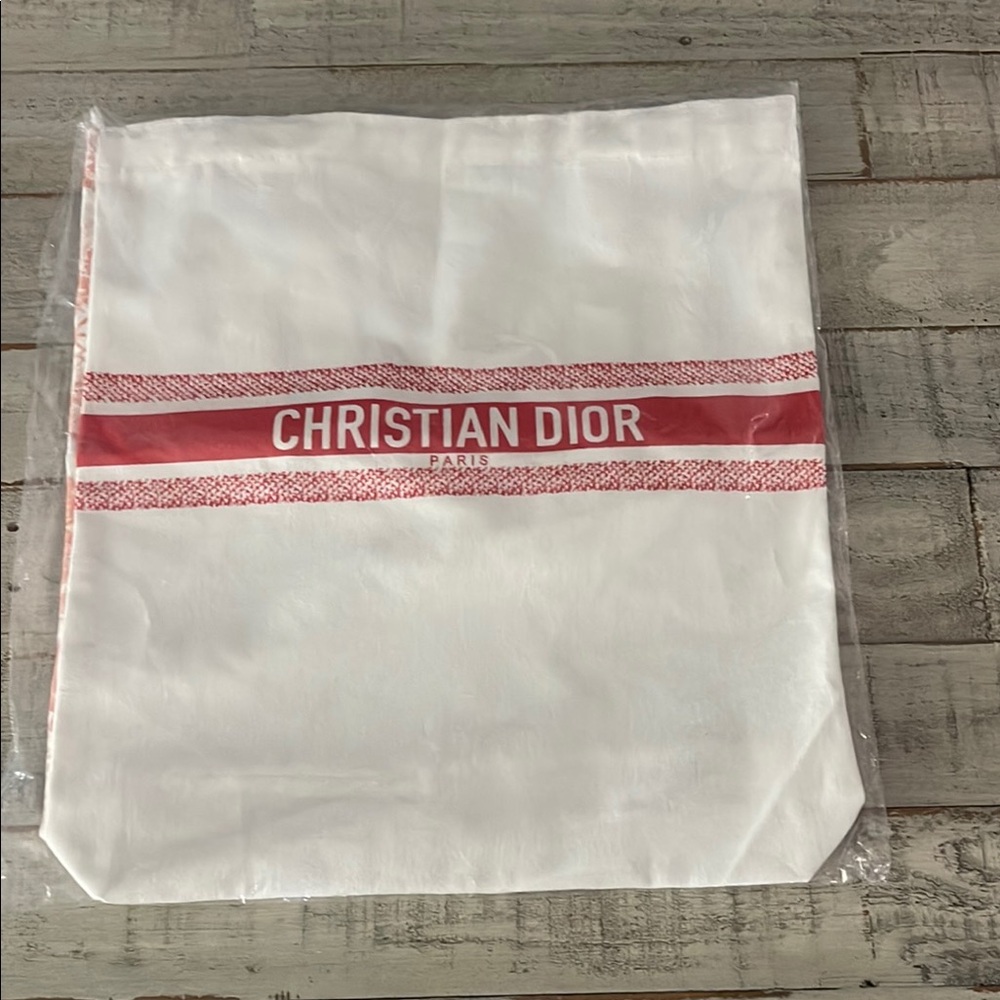 Dior White and Orange Tote Bag